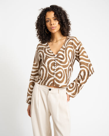 TILTIL Swirl Gaia Blouse Khaki - Things I Like Things I Love