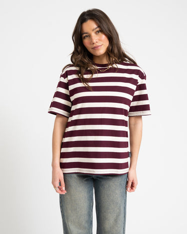 TILTIL Thick Striped Luc Tee Aubergine - Things I Like Things I Love