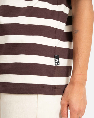TILTIL Thick Striped Luc Tee Brown - Things I Like Things I Love