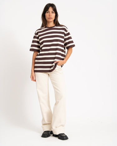 TILTIL Thick Striped Luc Tee Brown - Things I Like Things I Love