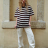 TILTIL Thick Striped Luc Tee Brown - Things I Like Things I Love