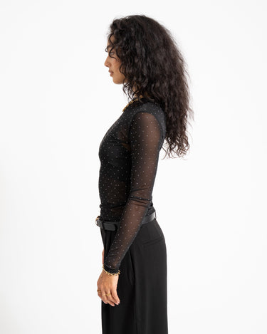 TILTIL Vere Sparkle Mesh Longsleeve Zwart - Things I Like Things I Love
