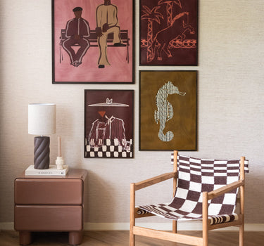 TILTIL X ARDWORKS Wall Art Rodeo Seahorse Olive A3 / B2 - Things I Like Things I Love