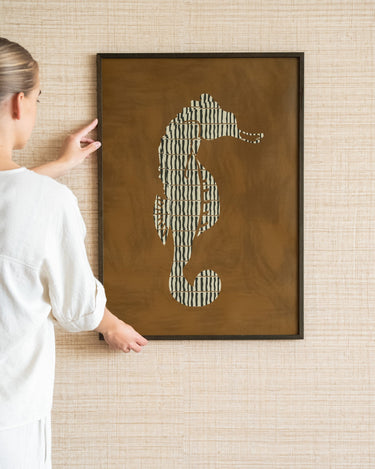 TILTIL X ARDWORKS Wall Art Rodeo Seahorse Olive A3 / B2 - Things I Like Things I Love