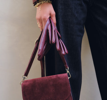 Bag Flora REAL SUEDE Bordeaux