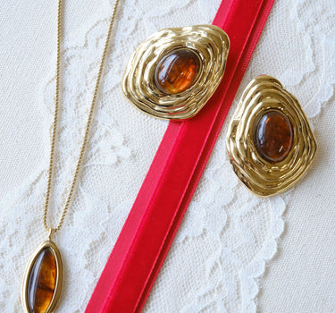 TILTIL Cindy Oval Gemstone Ketting Goud