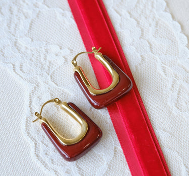 TILTIL Set mit 2 Creolen Torty Burgunder Gold