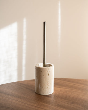 Toilet Brush Holder Pearl Travertine Look - Things I Like Things I Love