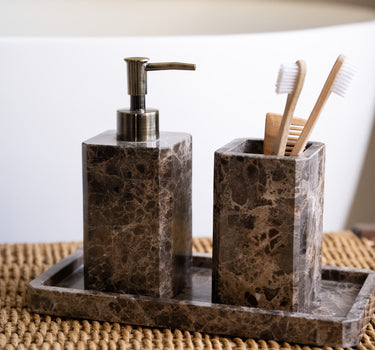 Toothbrush Holder Royal Marble Brown - Things I Like Things I Love