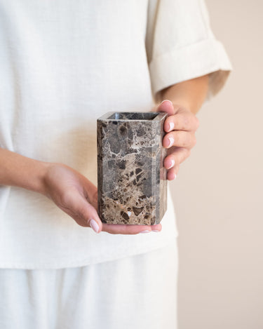 Toothbrush Holder Royal Marble Brown - Things I Like Things I Love