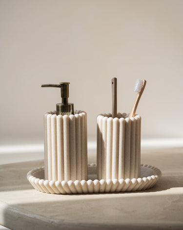 Toothbrush Holder Stripes Polyresin - Things I Like Things I Love