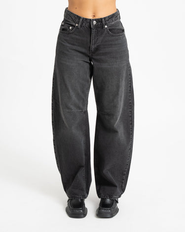 Topshop Barrel Denim Jeans Black Denim Washed - Things I Like Things I Love