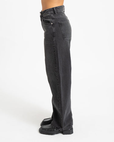 Topshop Barrel Denim Jeans Black Denim Washed - Things I Like Things I Love