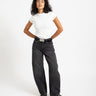 Topshop Barrel Denim Jeans Black Denim Washed - Things I Like Things I Love