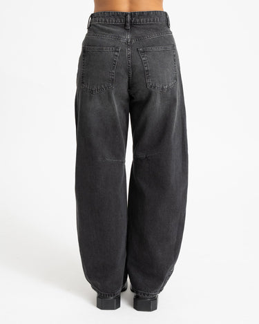 Topshop Barrel Denim Jeans Black Denim Washed - Things I Like Things I Love