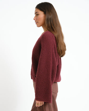 Topshop Rene Cardigan Knit Burgundy - Things I Like Things I Love