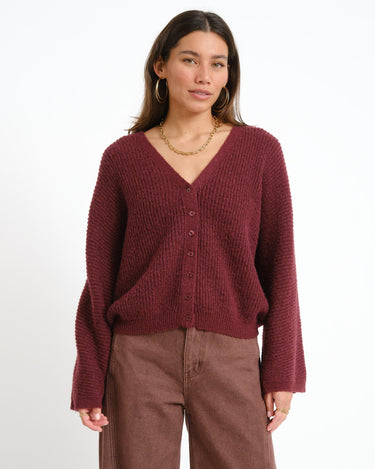 Topshop Rene Cardigan Knit Burgundy - Things I Like Things I Love