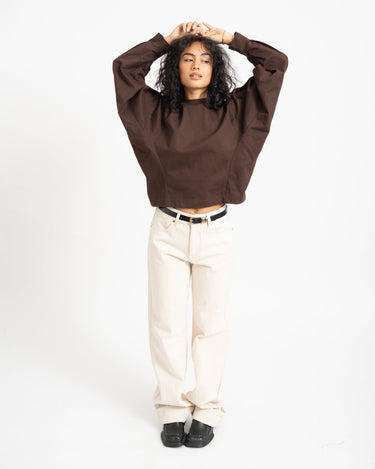 Topshop Rosa Reglan Cinch Cuff Tie Chocolate Bruin - Things I Like Things I Love