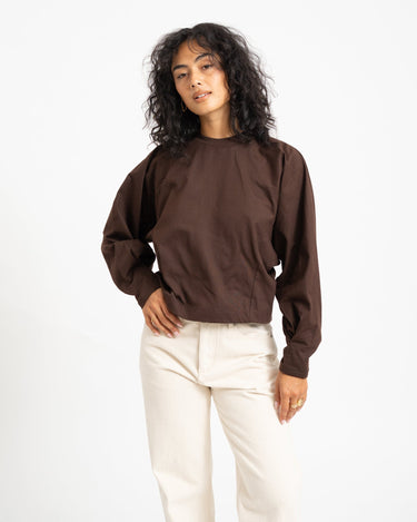 Topshop Rosa Reglan Cinch Cuff Tie Chocolate Bruin - Things I Like Things I Love