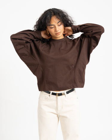 Topshop Rosa Reglan Cinch Cuff Tie Chocolate Bruin - Things I Like Things I Love