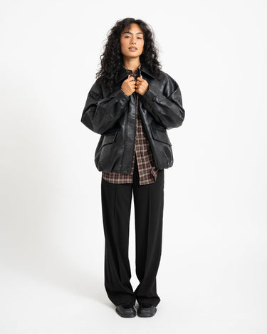 Topshop Toppa Coated Bomber Jacket Zwart - Things I Like Things I Love