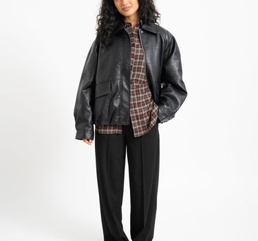 Topshop Toppa Coated Bomber Jacket Zwart - Things I Like Things I Love