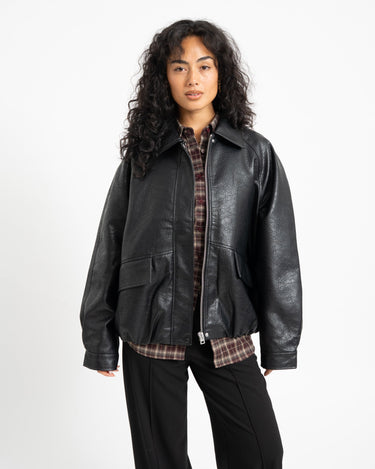 Topshop Toppa Coated Bomber Jacket Zwart - Things I Like Things I Love