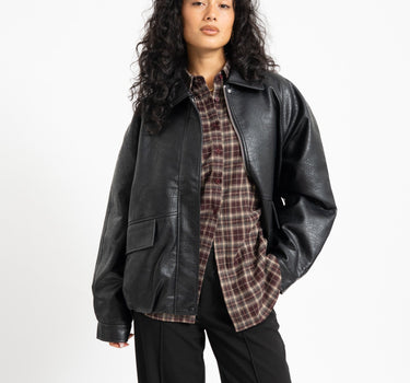 Topshop Toppa Coated Bomber Jacket Zwart - Things I Like Things I Love