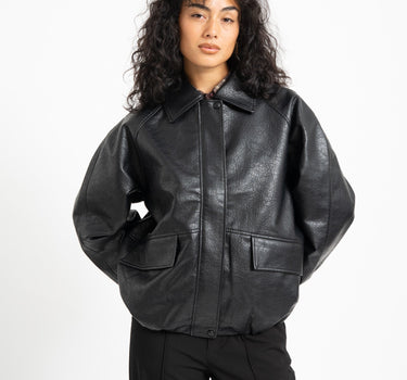 Topshop Toppa Coated Bomber Jacket Zwart - Things I Like Things I Love