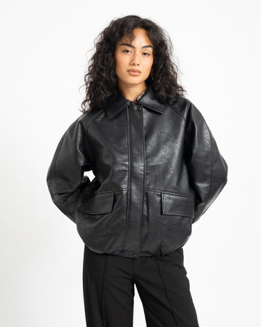 Topshop Toppa Coated Bomber Jacket Zwart - Things I Like Things I Love