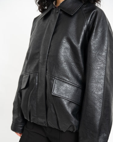 Topshop Toppa Coated Bomber Jacket Zwart - Things I Like Things I Love
