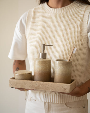 Tray Stoneware Beige - Things I Like Things I Love