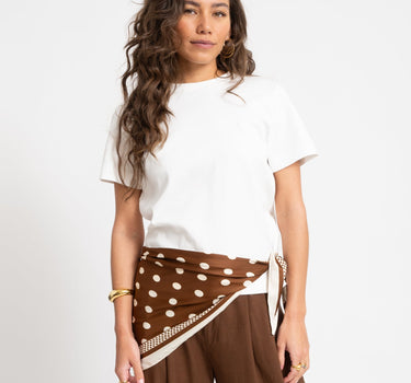 Triangle Scarf Polkadot Brown - Things I Like Things I Love