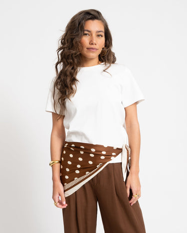 Triangle Scarf Polkadot Brown - Things I Like Things I Love