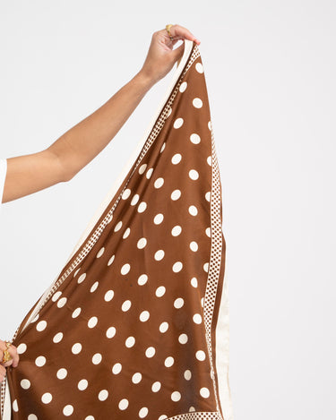 Triangle Scarf Polkadot Brown - Things I Like Things I Love