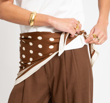 Triangle Scarf Polkadot Brown - Things I Like Things I Love