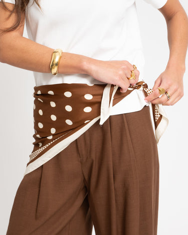Triangle Scarf Polkadot Brown - Things I Like Things I Love