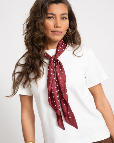 Triangle Scarf Polkadot Burgundy Bordeaux - Things I Like Things I Love