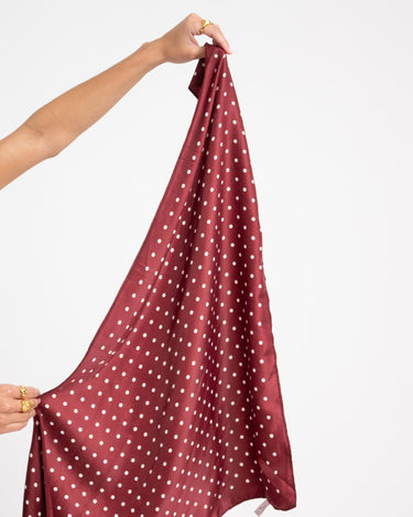 Triangle Scarf Polkadot Burgundy Bordeaux - Things I Like Things I Love