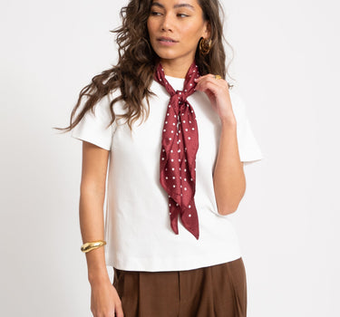 Triangle Scarf Polkadot Burgundy Bordeaux - Things I Like Things I Love