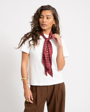 Triangle Scarf Polkadot Burgundy Bordeaux - Things I Like Things I Love
