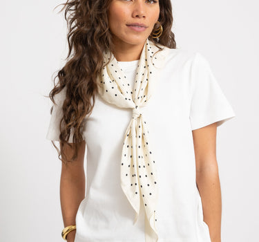 Triangle Scarf Polkadot Off White - Things I Like Things I Love