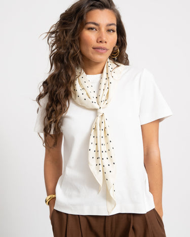 Triangle Scarf Polkadot Off White - Things I Like Things I Love
