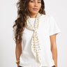 Triangle Scarf Polkadot Off White - Things I Like Things I Love