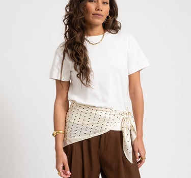 Triangle Scarf Polkadot Off White - Things I Like Things I Love