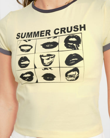 Twin Contrast Baby Tee French Vanilla - Things I Like Things I Love