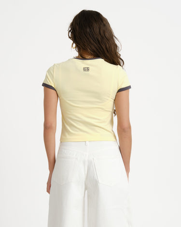 Twin Contrast Baby Tee French Vanilla - Things I Like Things I Love