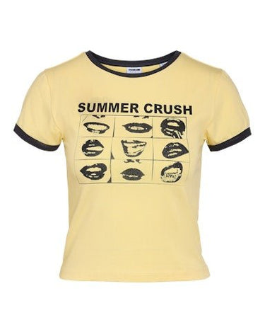 Twin Contrast Baby Tee French Vanilla - Things I Like Things I Love