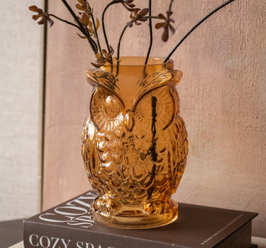 Vaas Uil Glas Amber - Things I Like Things I Love