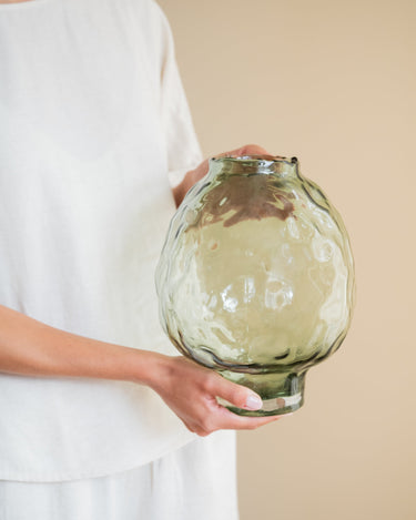 Vase Coral Glass Green - Things I Like Things I Love